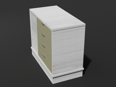 Wooden chest of drawers 10 Modelo 3D