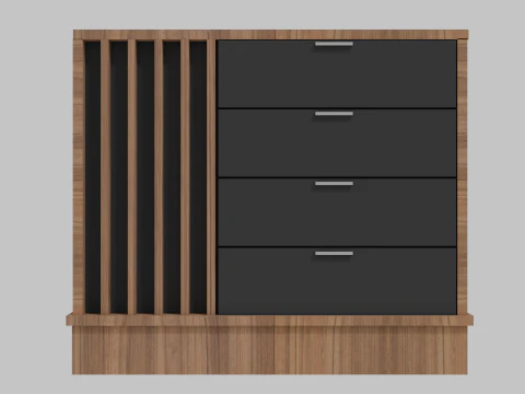 C&ocirc;moda de madeira 11 Modelo 3D