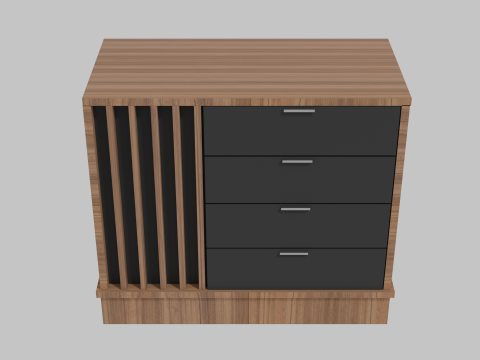 Wooden chest of drawers 11 3D Model