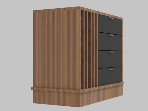 Wooden chest of drawers 11 3D Model