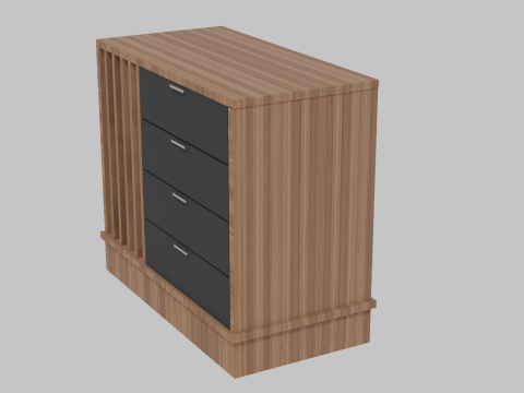 Wooden chest of drawers 11 3D Model