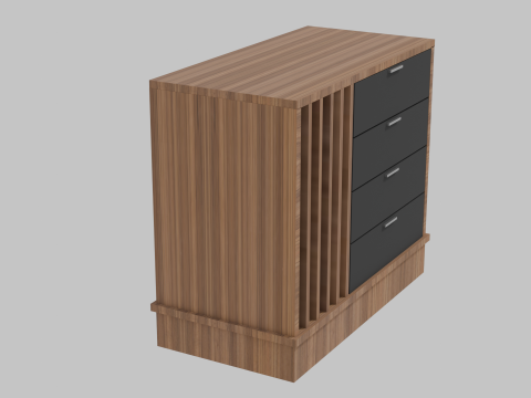 Wooden chest of drawers 11 3D Model
