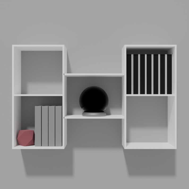 Combo wall shelf RT-11 white 3D Model .c4d .max .obj .3ds .fbx .stl .blend