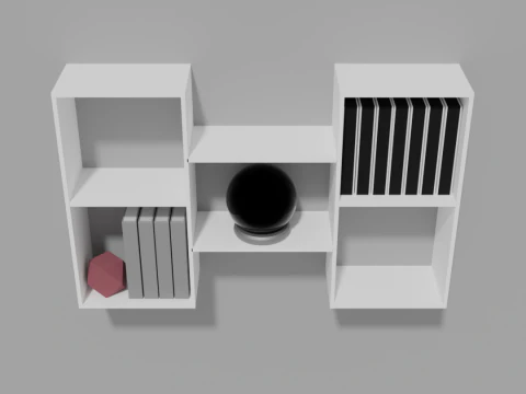 Combo wall shelf RT-11 white 3D Model