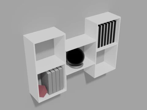 Combo wall shelf RT-11 white 3D Model
