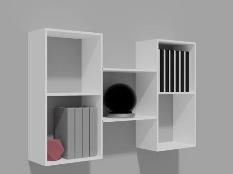Combo wall shelf RT-11 white 3D Model
