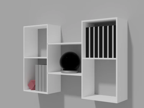 Combo wall shelf RT-11 white 3D Model