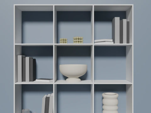 VAYSの本とおもちゃ用の白い棚 3Dモデル