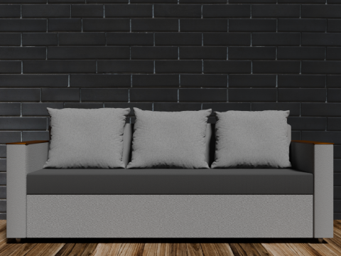 Boston sofa gray with light gray 3D Model
