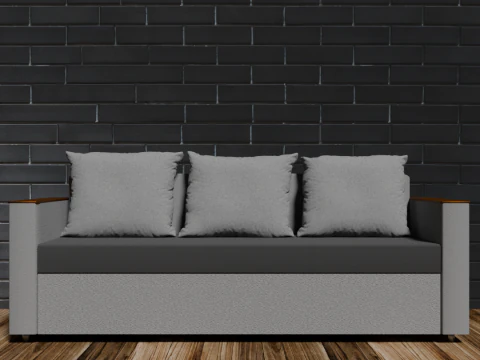 ボストンソファ グレー&times;ライトグレー 3Dモデル