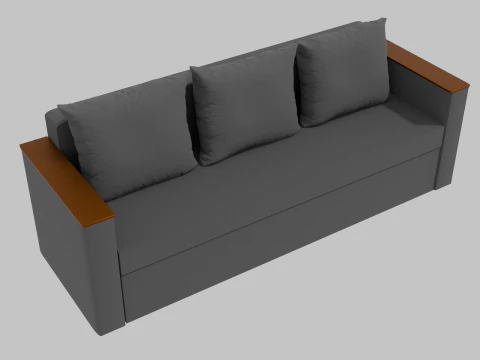 Boston sofa gray 3D Model