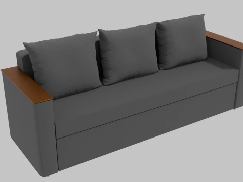Boston sofa gray 3D Model