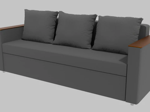 Boston sofa gray 3D Model