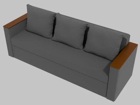 Boston sofa gray 3D Model