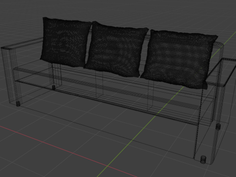 Boston sofa gray 3Dモデル