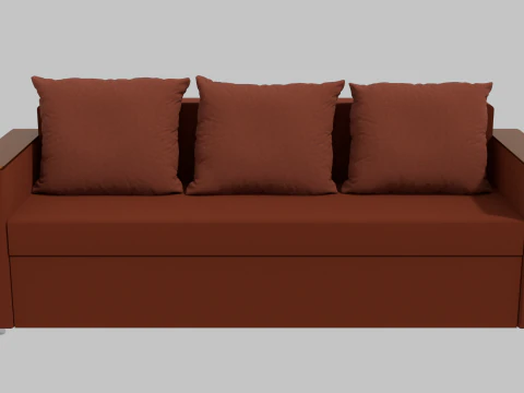 Boston sofa red 3D Model