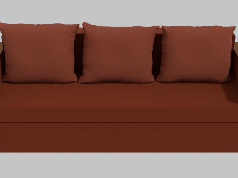 Boston sofa red 3D Model