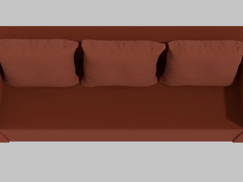 Boston sofa red 3D Model