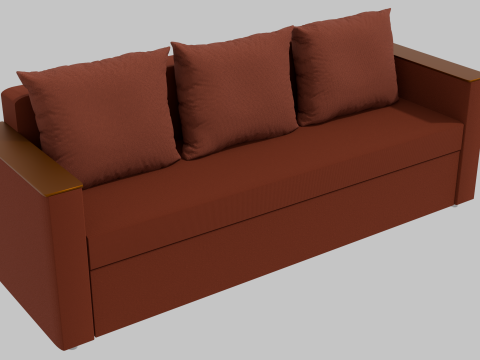 Boston sofa red 3D-Modell