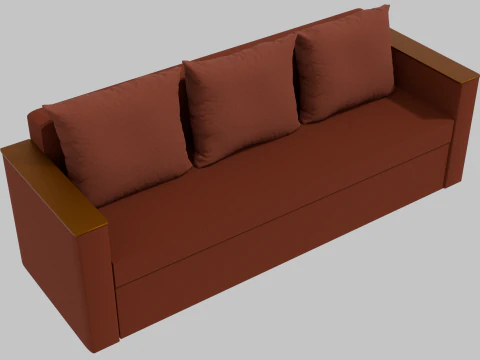 Boston sofa red 3D Model