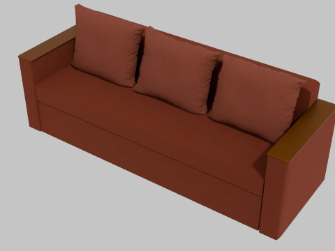 Boston sofa red 3D Model