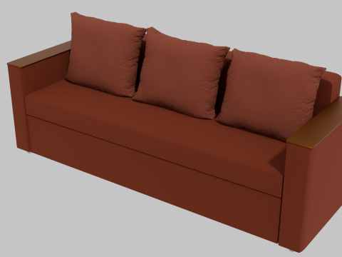 Boston sofa red 3D-Modell