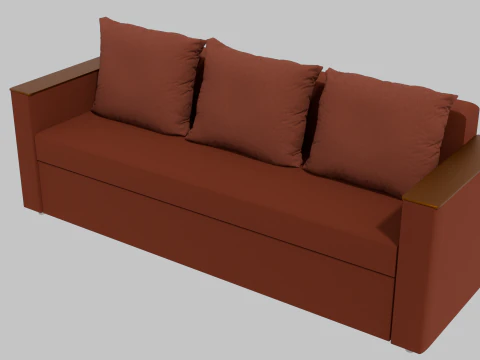 Boston sofa red 3D Model