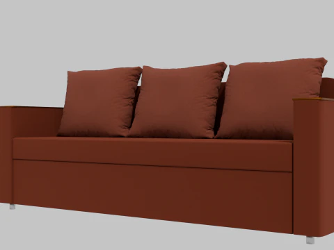 Boston sofa red 3D Model