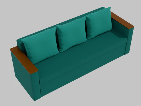 Boston sofa green 3D Model
