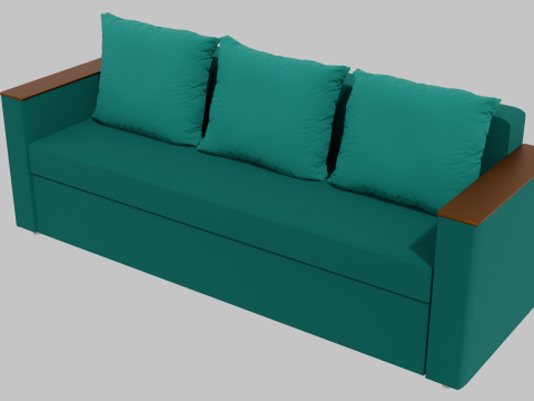 Boston sofa green 3D-Modell