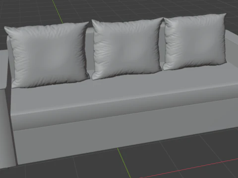 Boston sofa green 3D Model