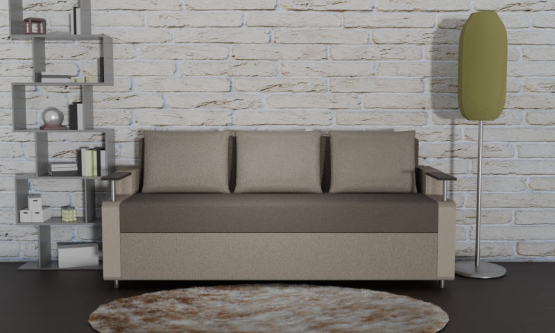 Sofa Euro Millennium brown with beige Model 3D .c4d .max .obj .3ds .fbx .stl .blend 