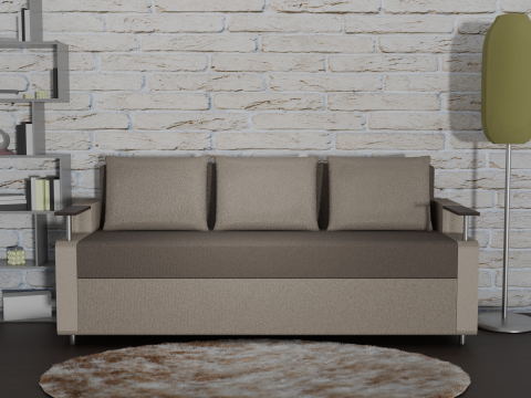 Sofa Euro Millennium brown with beige 3D Model