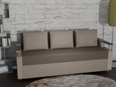 Sofa Euro Millennium brown with beige Model 3D