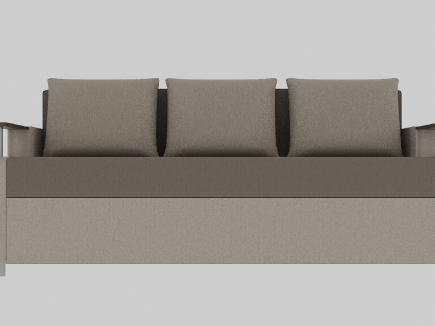 Sofa Euro Millennium brown with beige Model 3D