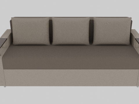 Sofa Euro Millennium brown with beige Model 3D