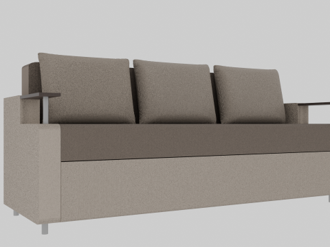 Sofa Euro Millennium brown with beige Model 3D