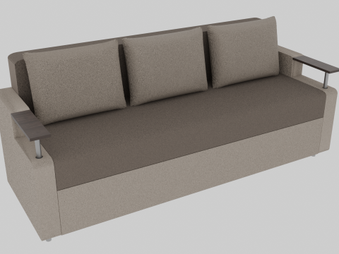 Sofa Euro Millennium brown with beige Model 3D