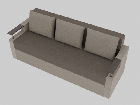 Sofa Euro Millennium brown with beige Model 3D
