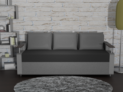Sofa Euro Millennium gray 3D Model