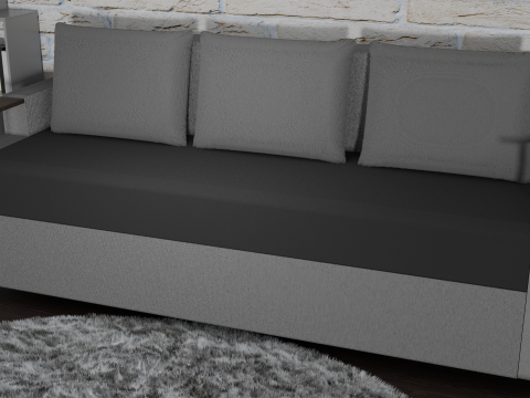 Sofa Euro Millennium gray 3D-Modell