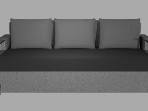 Sofa Euro Millennium gray 3D-Modell
