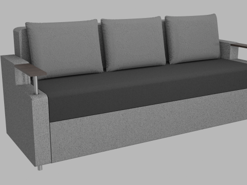 Sofa Euro Millennium gray 3D-Modell