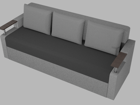 Sofa Euro Millennium gray 3D-Modell