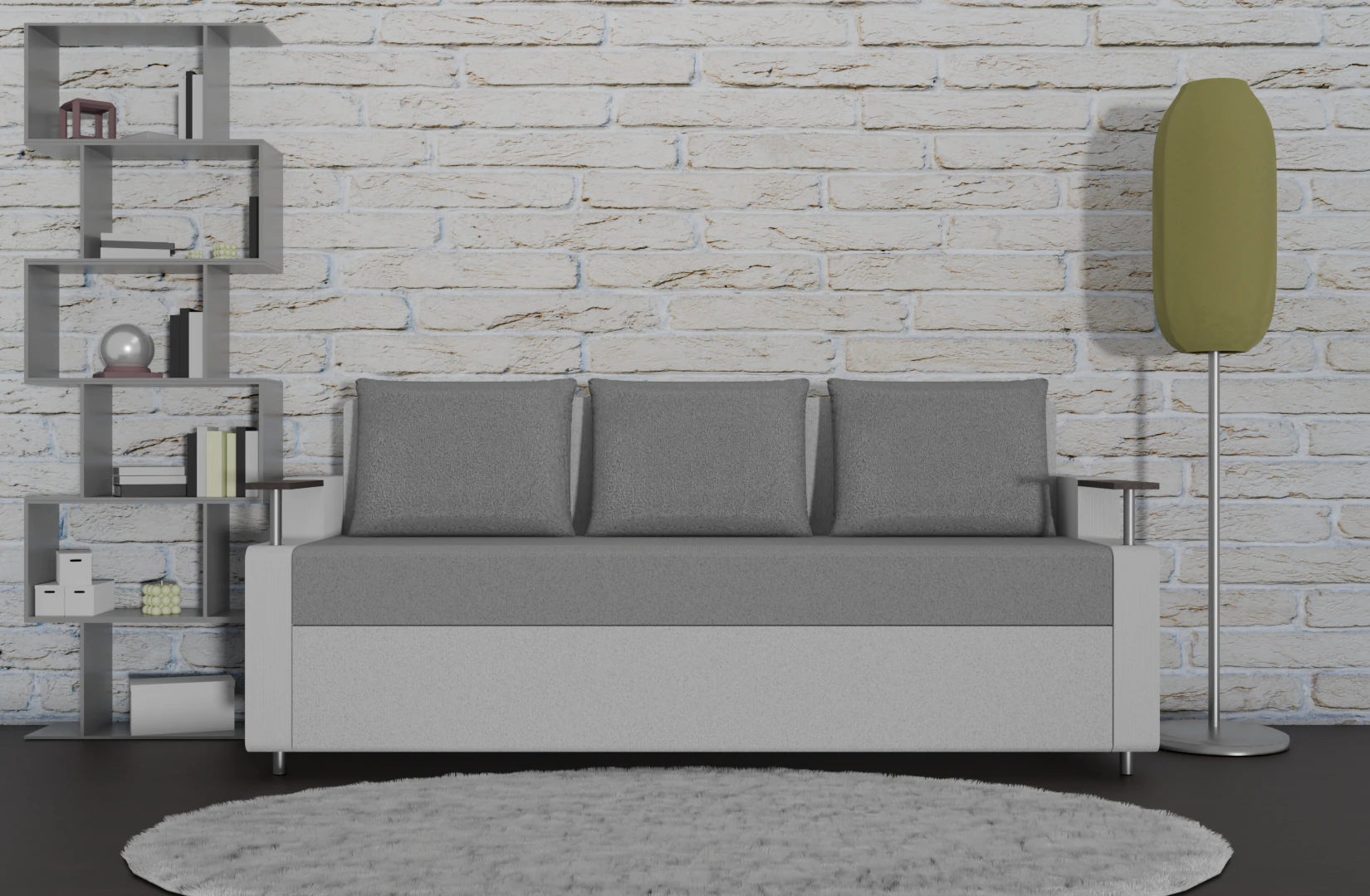 Sofa Euro Millennium light gray 3D Model .c4d .max .obj .3ds .fbx .stl .blend