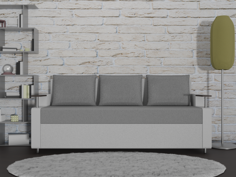Sofa Euro Millennium light gray 3D Model