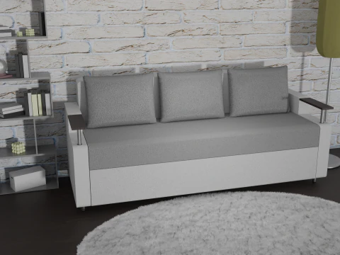 Sofa Euro Millennium light gray 3D Model