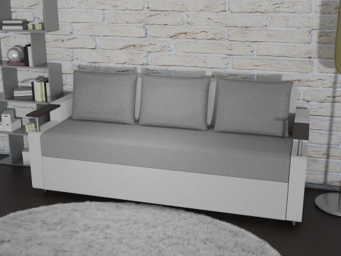 Sofa Euro Millennium light gray 3D Model
