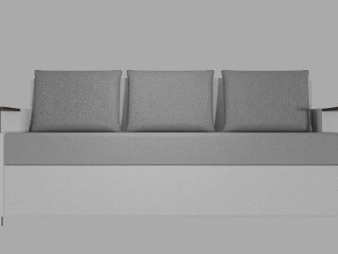 Sofa Euro Millennium light gray 3D Model