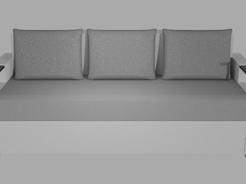 Sofa Euro Millennium light gray 3D Model